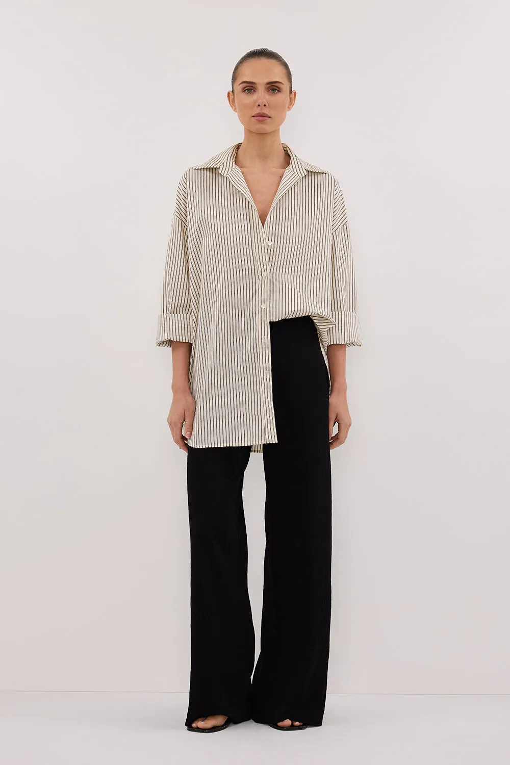 Dissh PALMA CREAM SILK BLEND SHIRT
