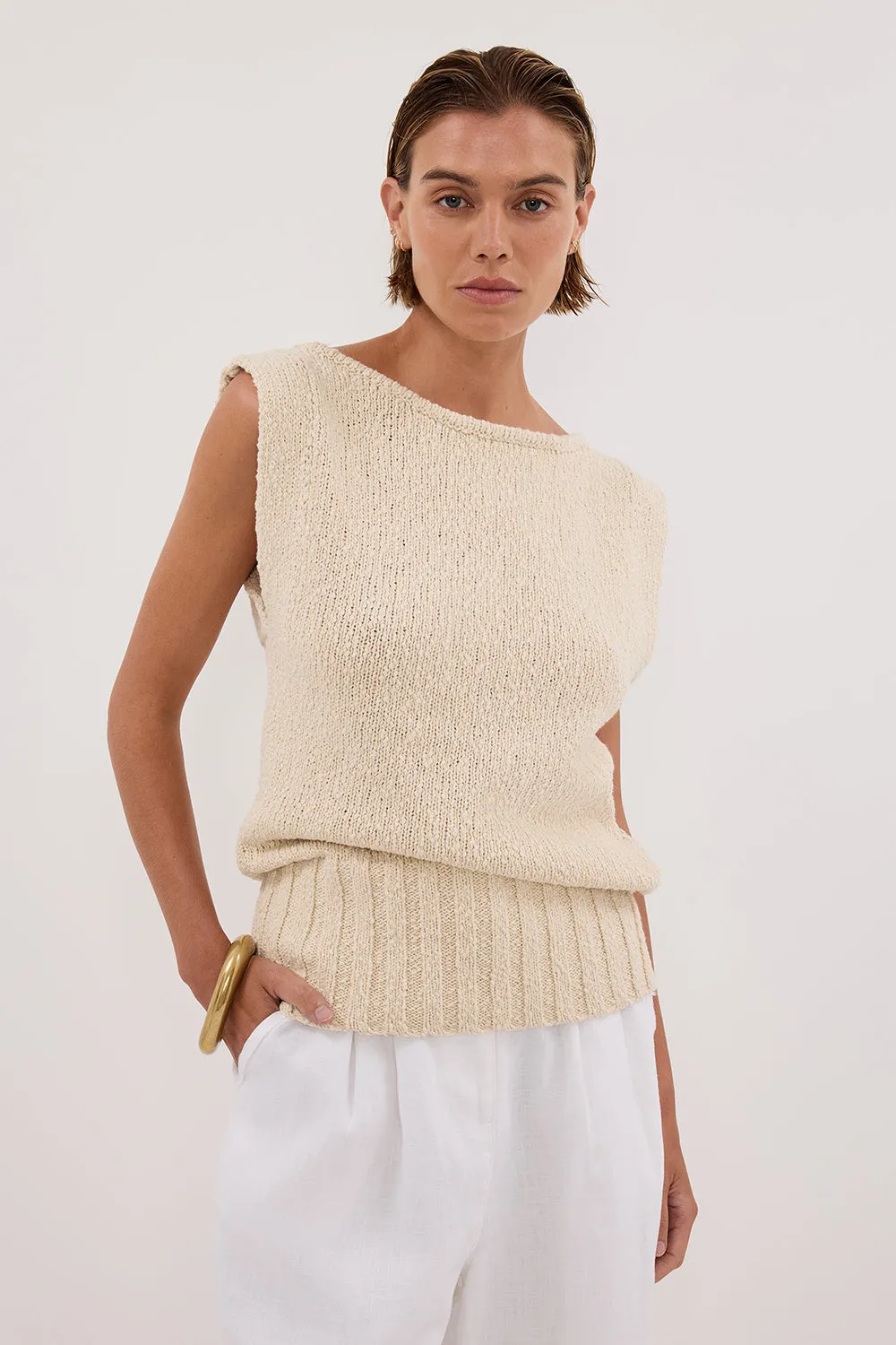 Dissh SUE CLAY SLEEVELESS KNIT TOP