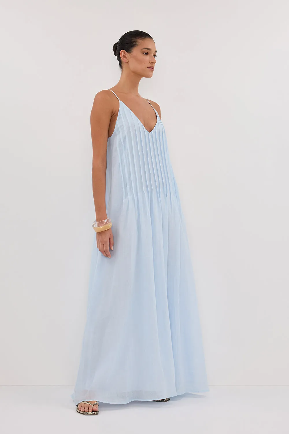 Dissh TAHLIA CORNFLOWER RAMIE MIDI DRESS