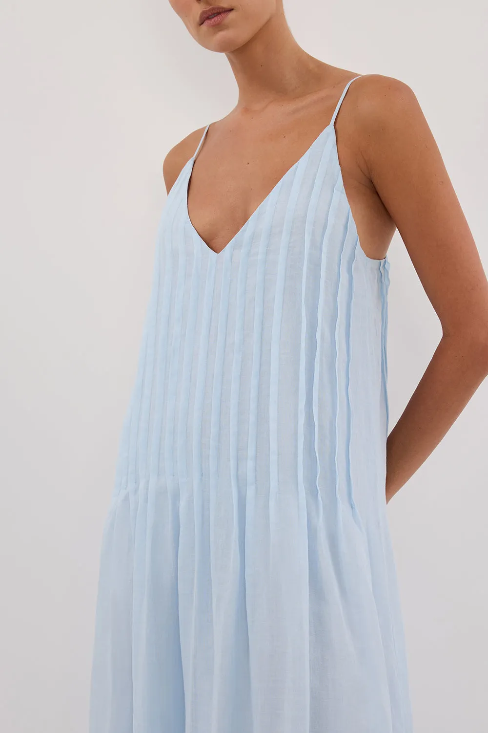 Dissh TAHLIA CORNFLOWER RAMIE MIDI DRESS