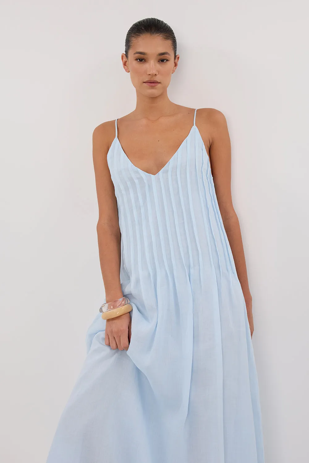 Dissh TAHLIA CORNFLOWER RAMIE MIDI DRESS