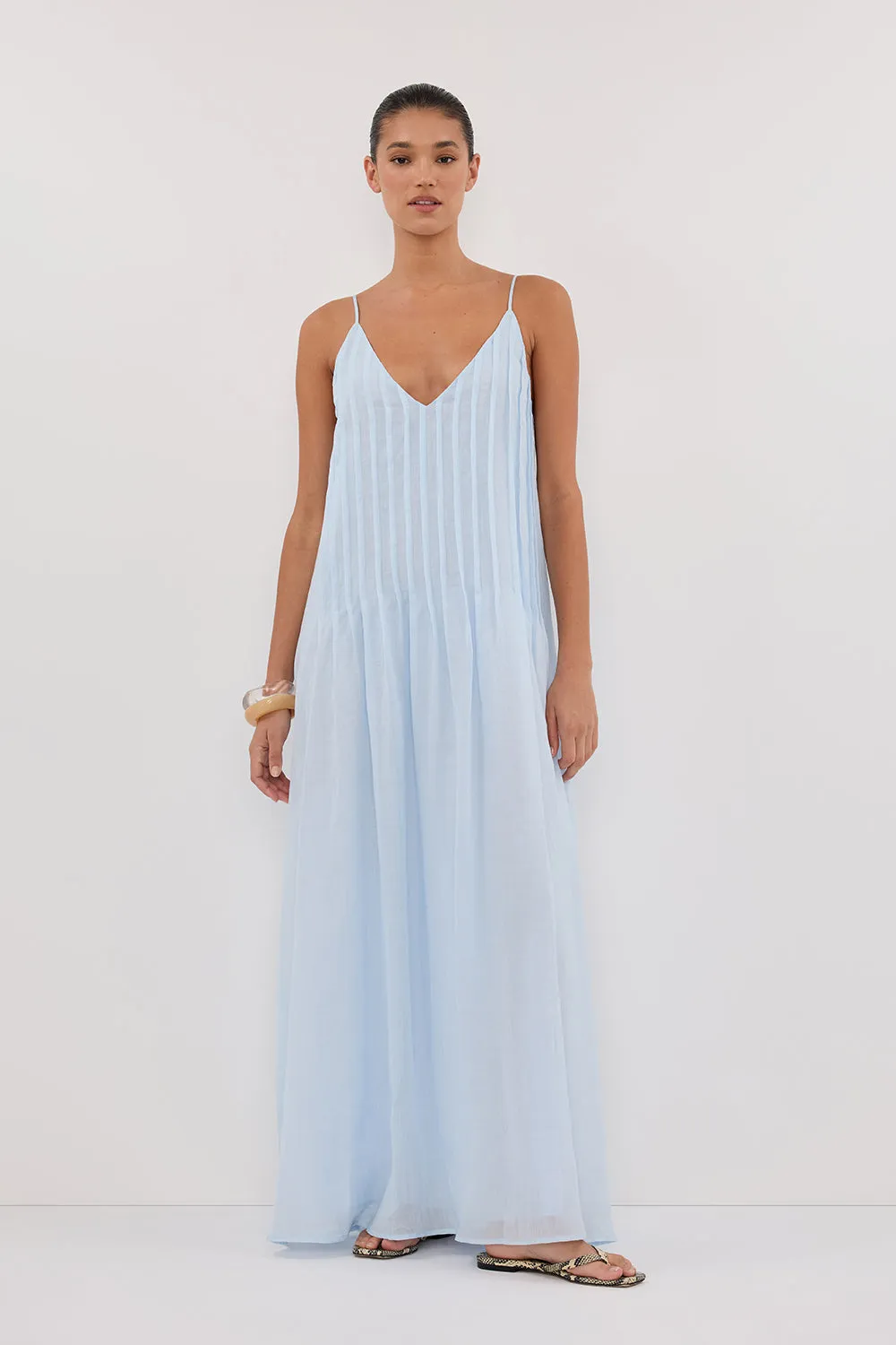 Dissh TAHLIA CORNFLOWER RAMIE MIDI DRESS
