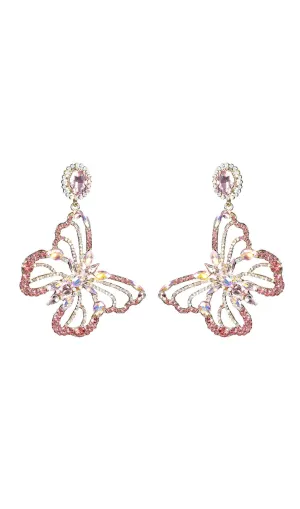 Dong Rhinestone Butterfly Earrings Gloria Lanvin