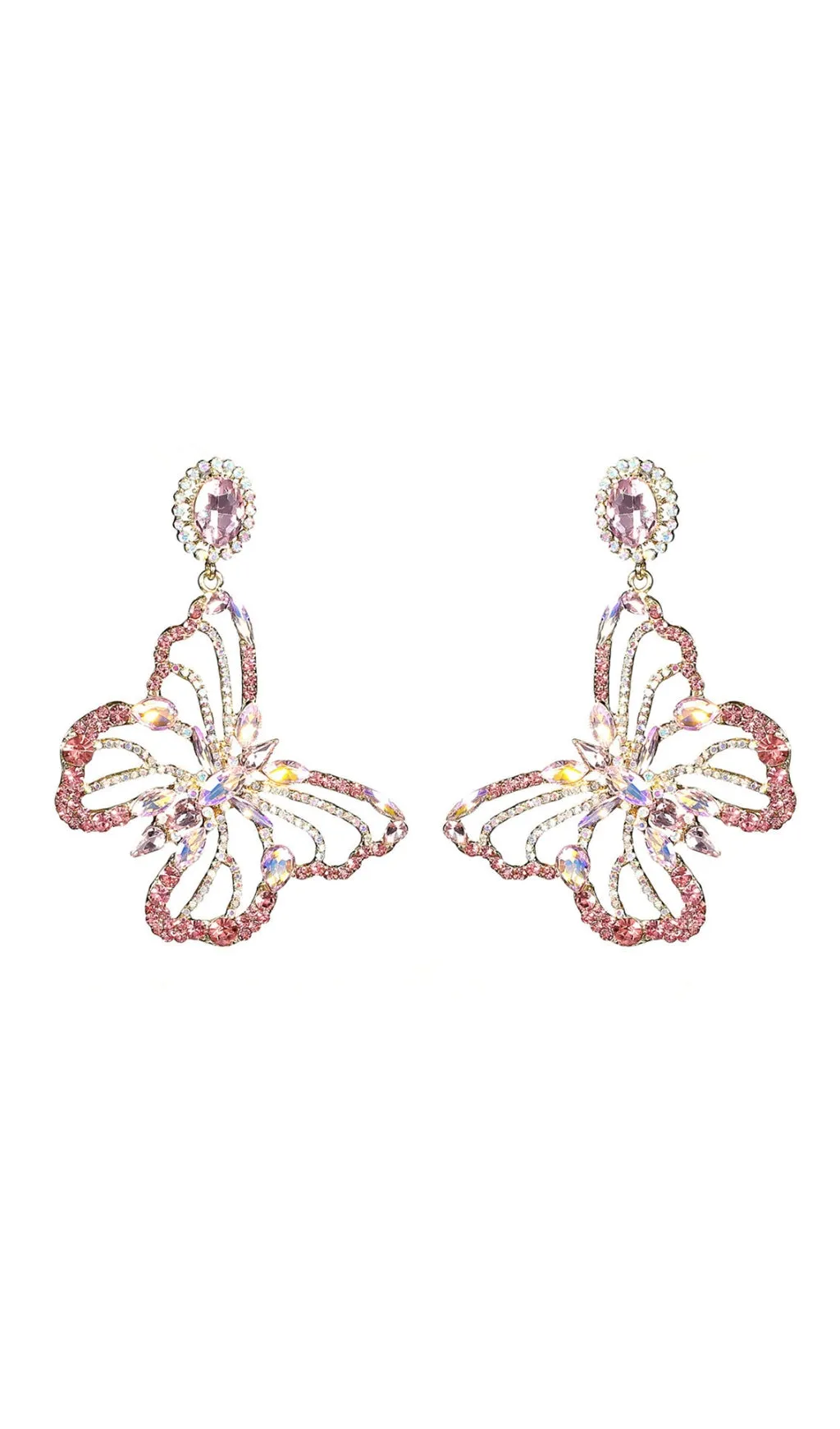 Dong Rhinestone Butterfly Earrings Gloria Lanvin