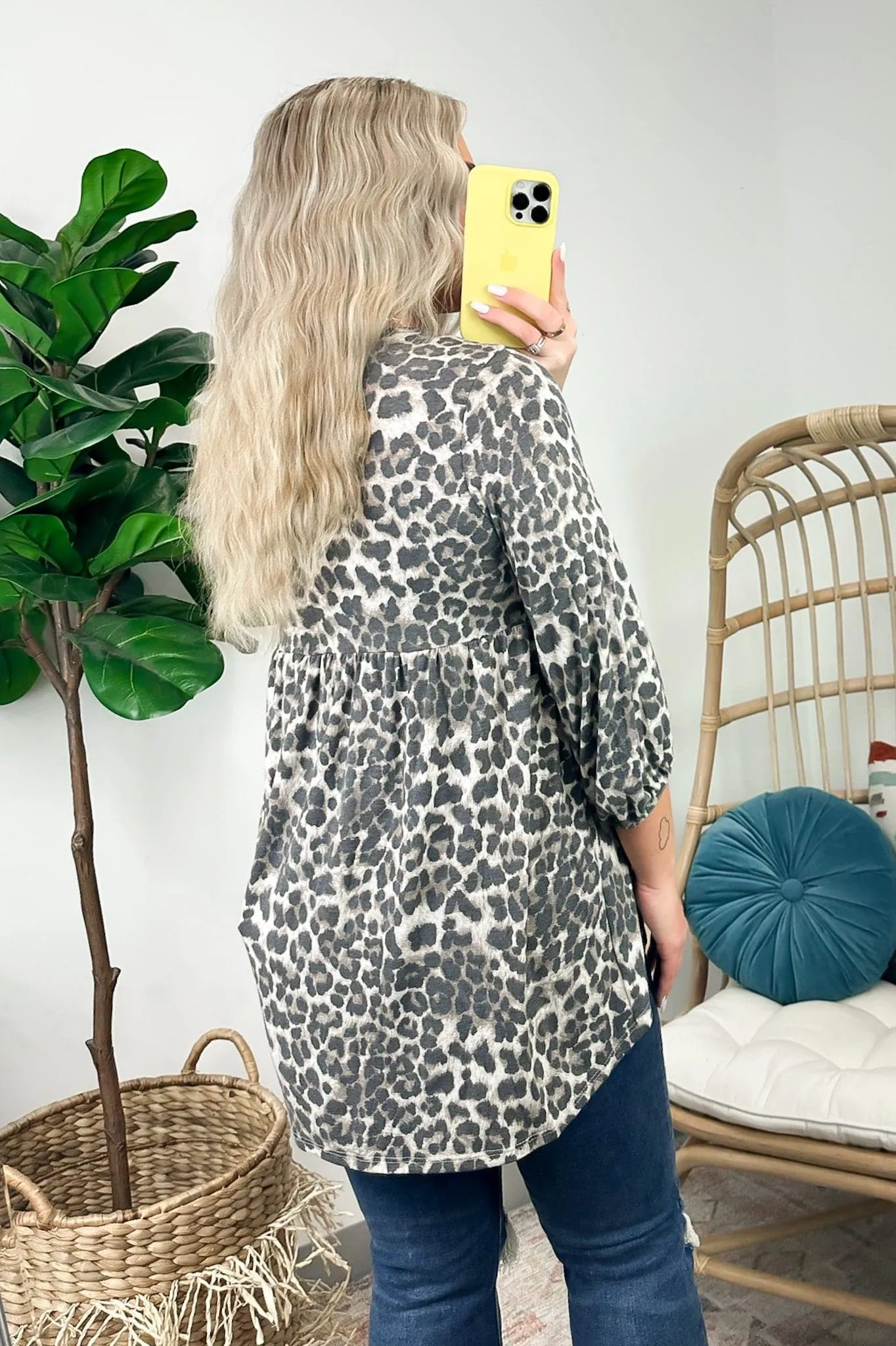 Emoto Animal Print Flowy Peplum Top - FINAL SALE