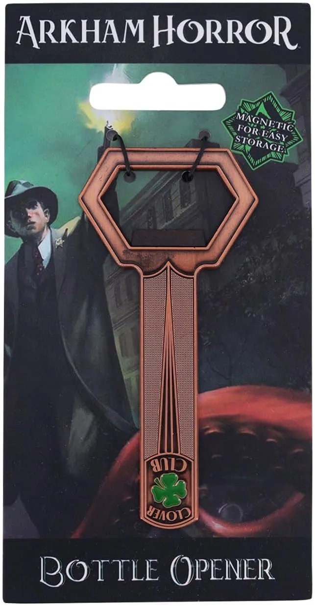 FaNaTtik - Arkham Horror Clover Club Bottle Opener - Heavy Duty Magnetic Bottle Opener with Enamel Detailing