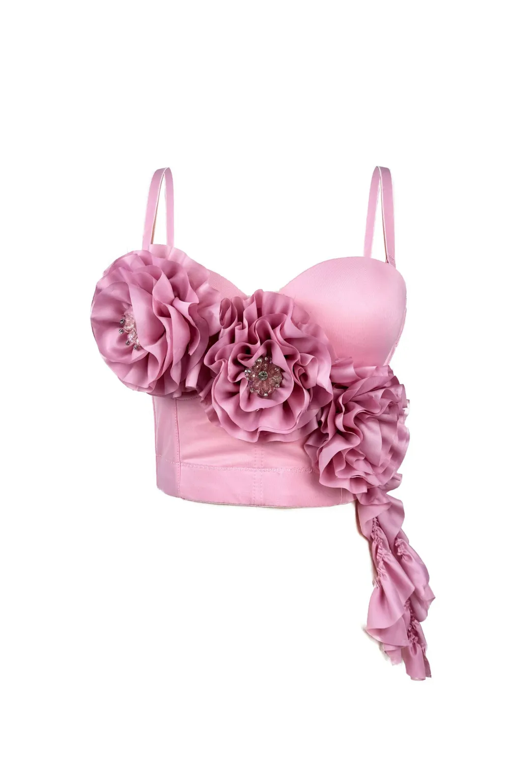 Flower Tassel fishbone Corset in pink Gloria Lanvin