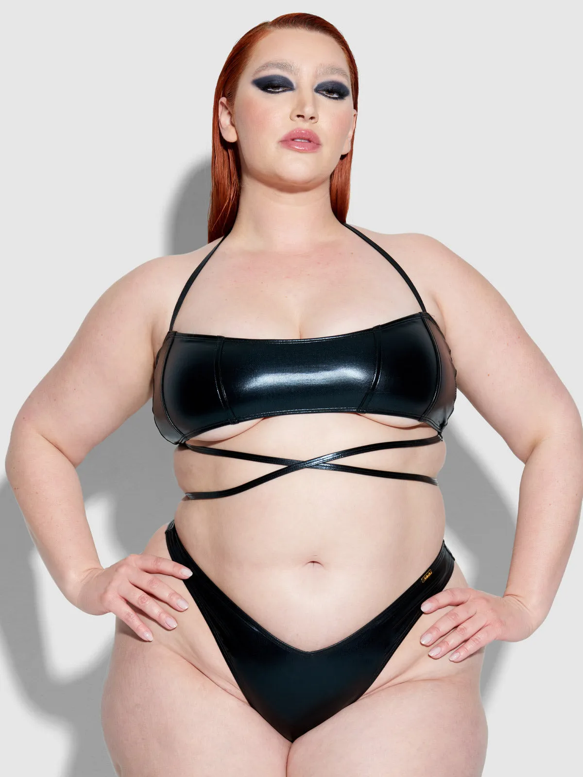 Frederick's Of Hollywood Onyx Corset Bandeau Swim Top Juicy Couture