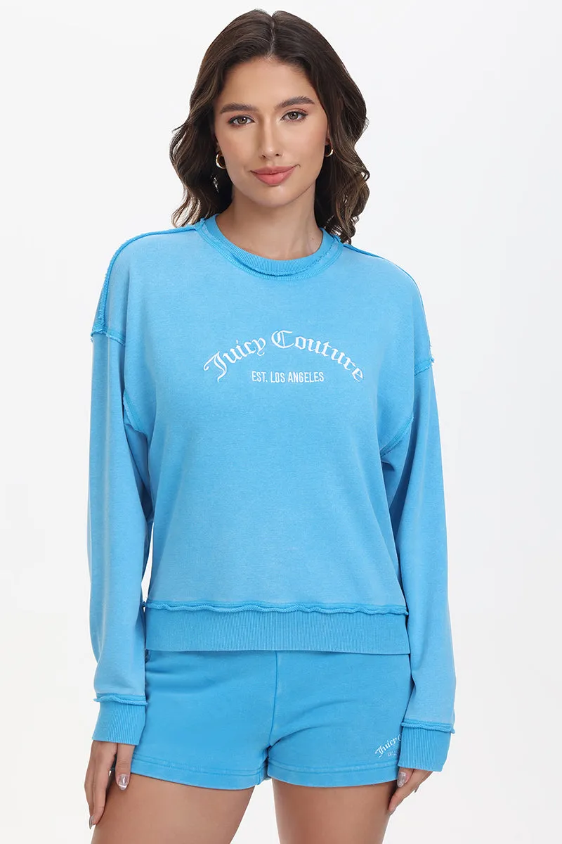 French Terry Embroidered Crewneck Juicy Couture