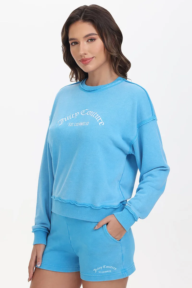 French Terry Embroidered Crewneck Juicy Couture