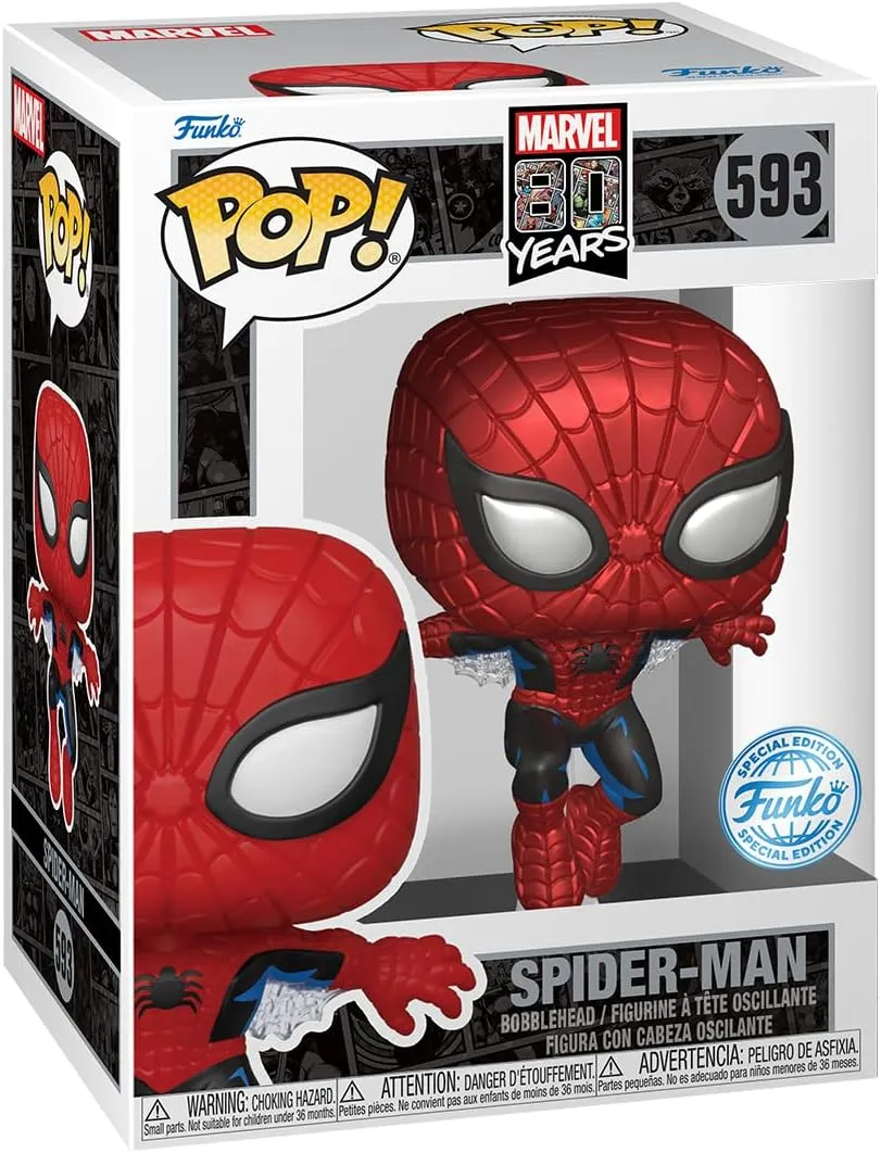 Funko Pop! & Tee Marvel Comics - Spider-Man Comic Cover Metallic Vinyl Figure & T-Shirt Bundle (77949)