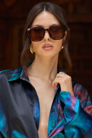 Fyn | Otra Tortoiseshell Oversized Classic Square Sunglasses Club L London