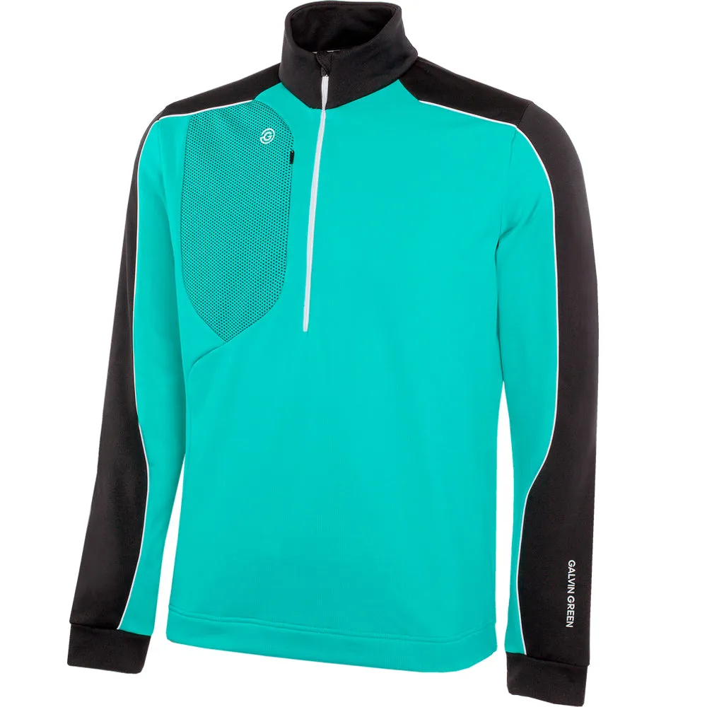 Galvin Green Dave 1/4 Zip Pullover - Black/Atlantis Green