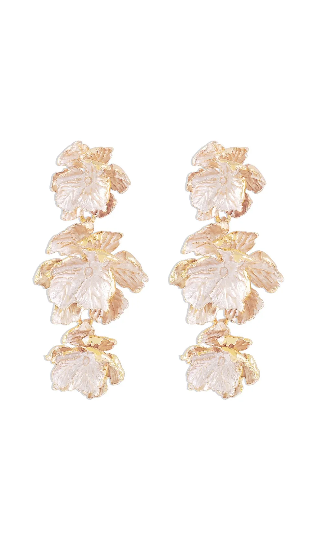 GOLD 3D FLOWER EARRINGS Gloria Lanvin