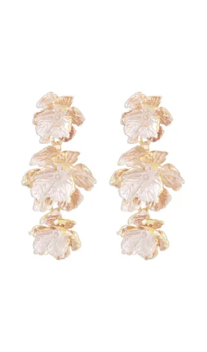 GOLD 3D FLOWER EARRINGS Gloria Lanvin