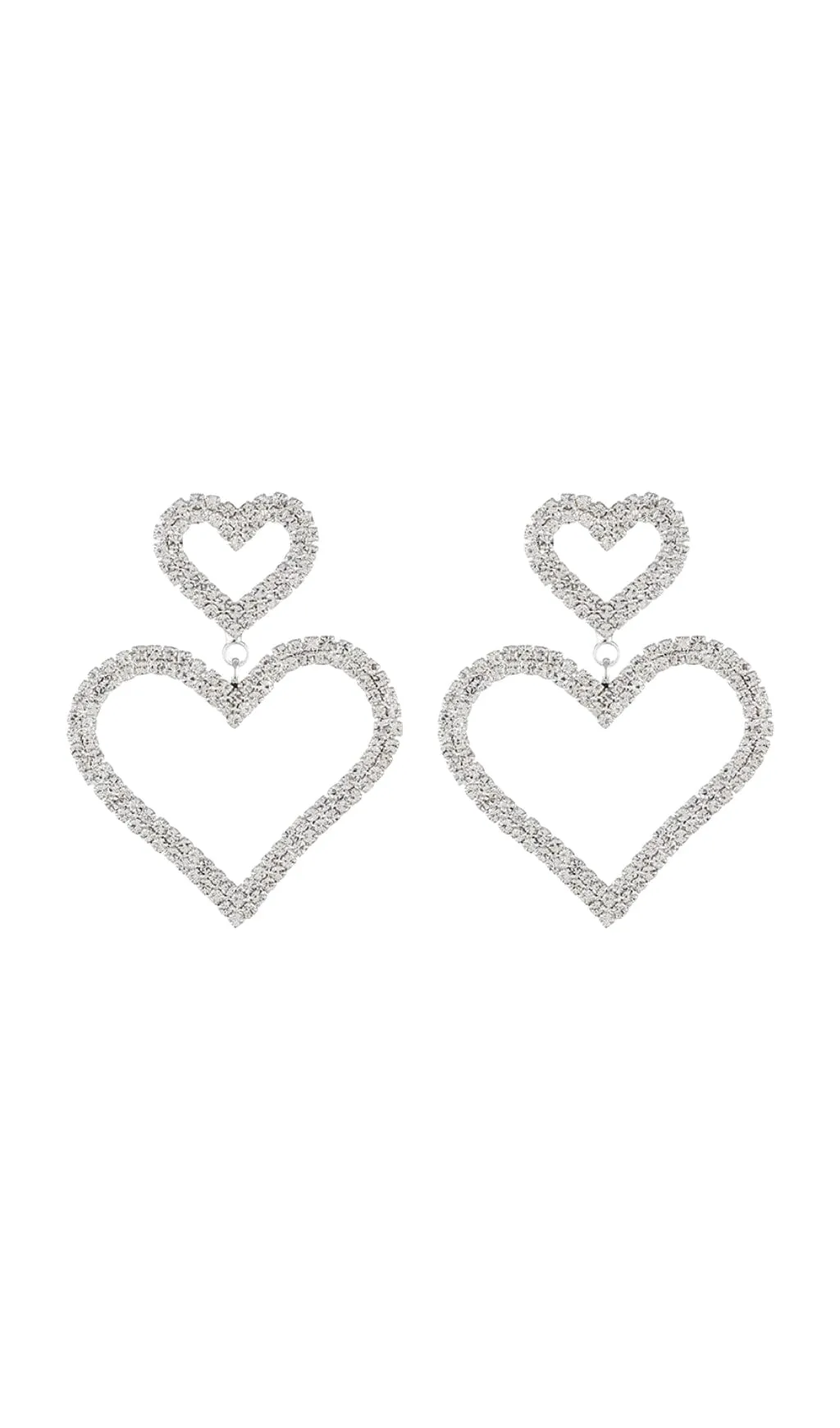 GOLD DIAMANTE HEART SHAPE DROP EARRINGS Gloria Lanvin