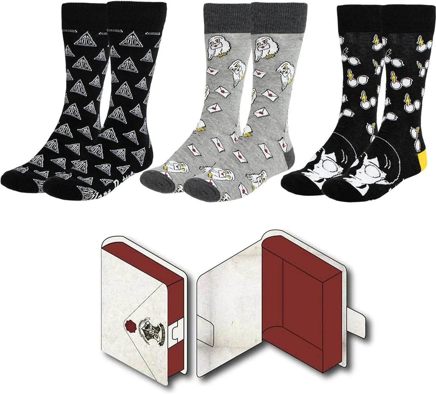 Harry Potter Graphic Socks - Multicolor (Unisex Adult Sizes)