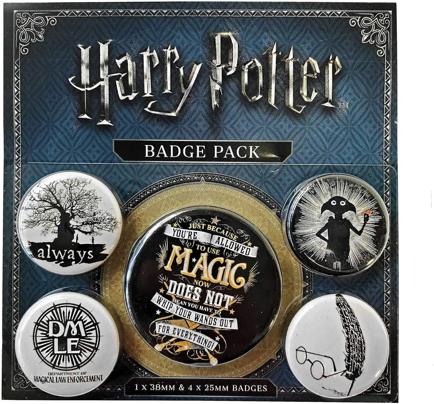 Harry Potter Symbols Badge - Multi-Colour (10 x 12.5 cm)