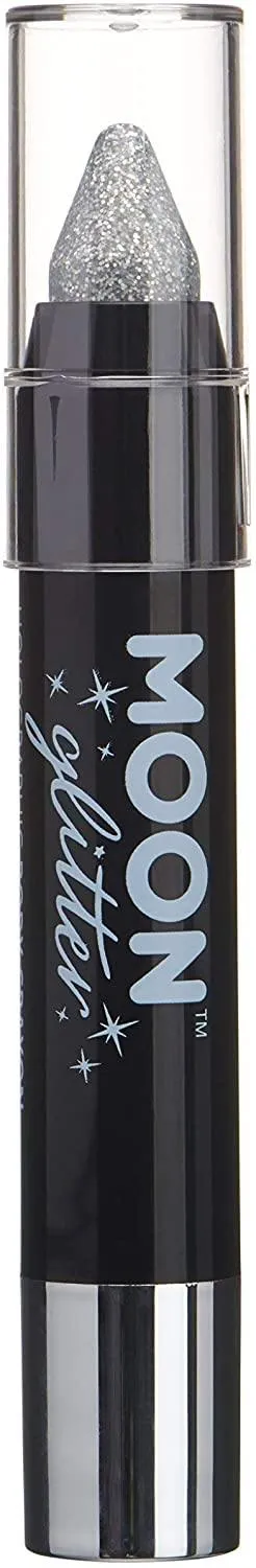 Holographic Glitter Paint Stick Body Crayon makeup for the Face & Body by Moon Glitter - 3.5g - Silver