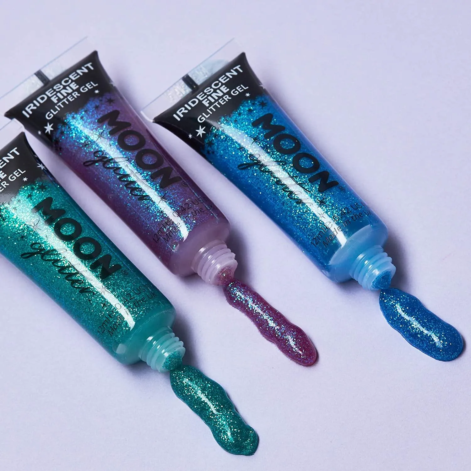 Iridescent Fine Face & Body Glitter Gel by Moon Glitter Pink for Face Body Hair Nails 12ml