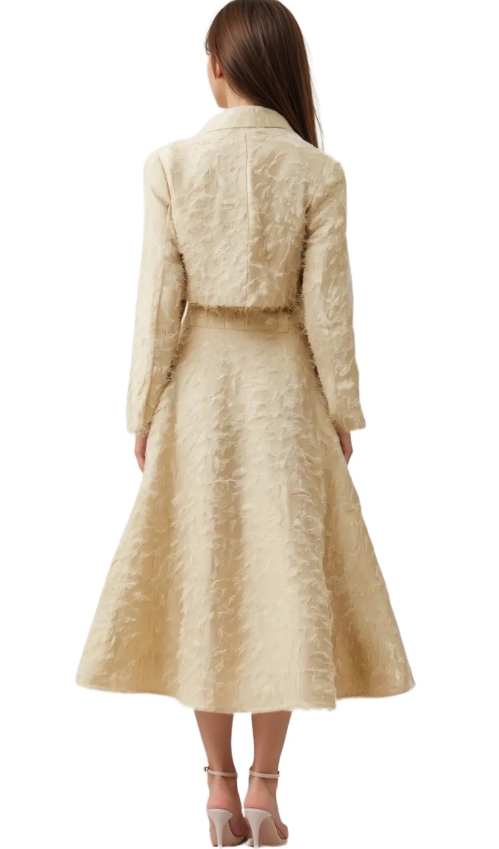 Karine white fringed jacket & skirt matching set Gloria Lanvin