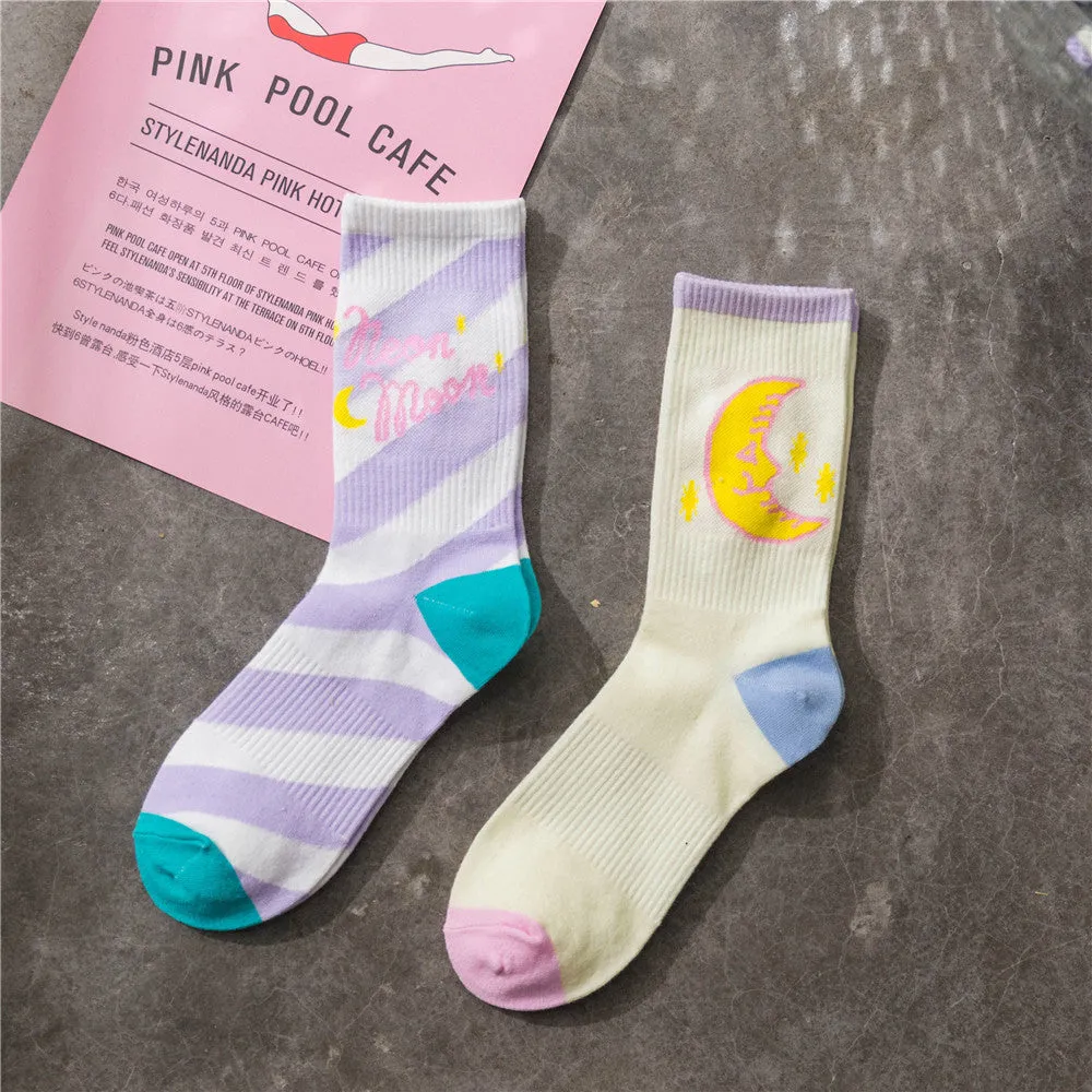 Kawaii Moon Socks