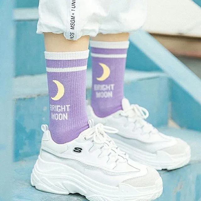 Kawaii Moon Socks