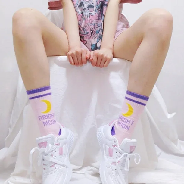 Kawaii Moon Socks