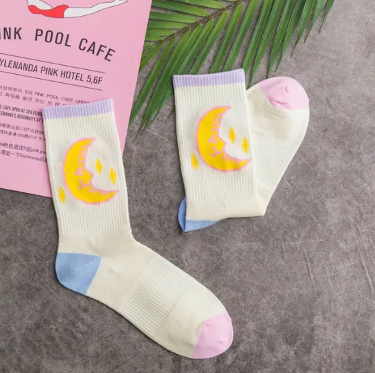 Kawaii Moon Socks