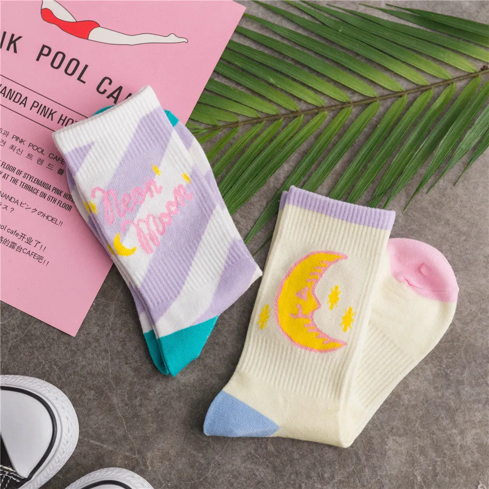 Kawaii Moon Socks