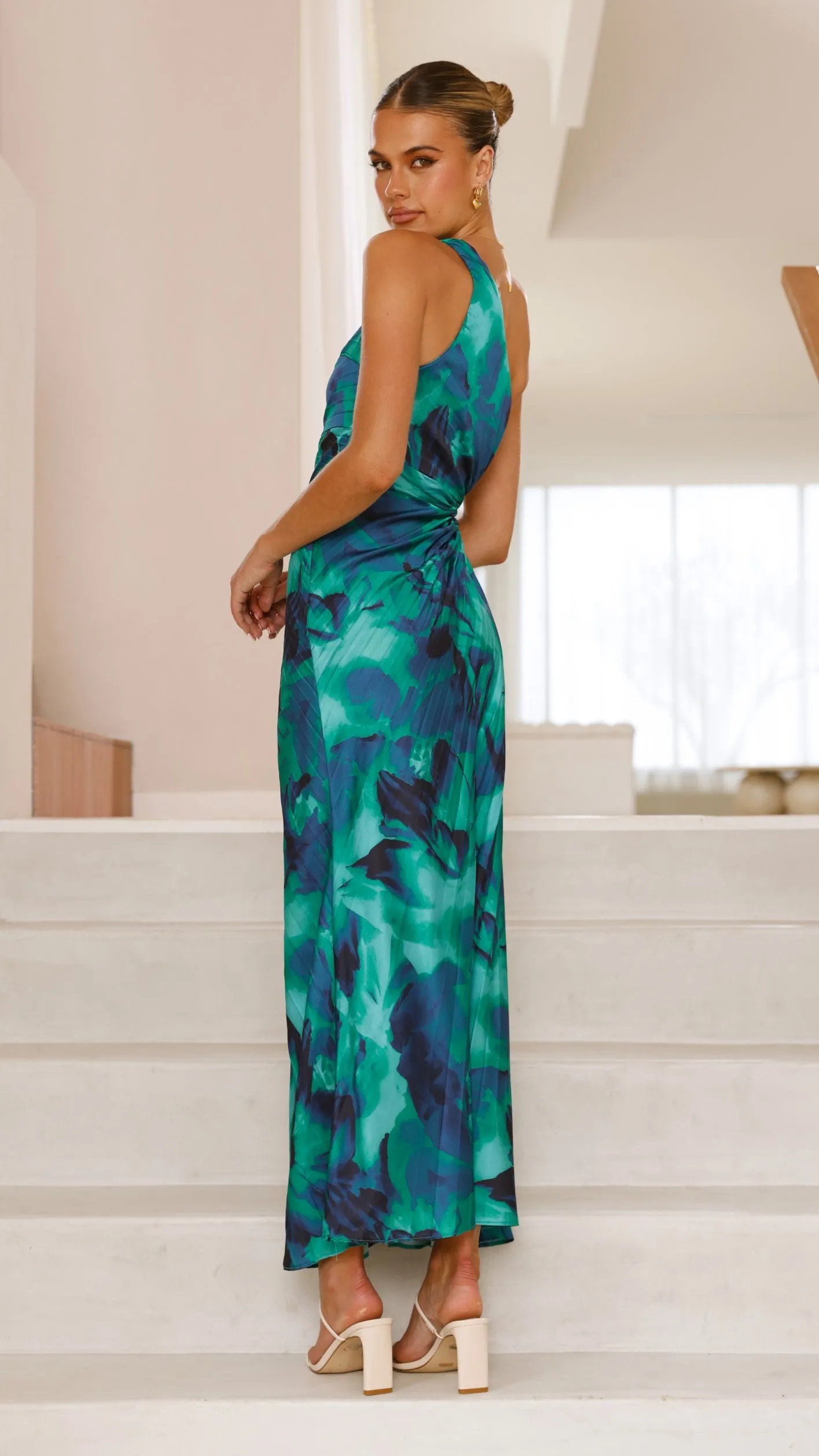 Laken Maxi Dress - Green Print Billy J