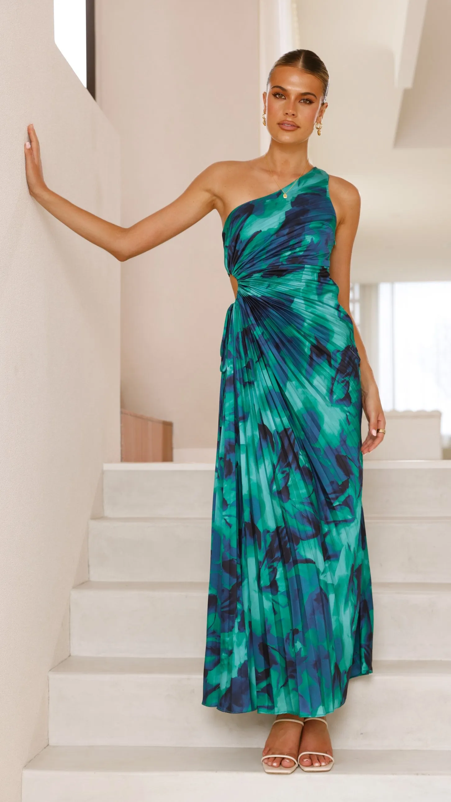 Laken Maxi Dress - Green Print Billy J