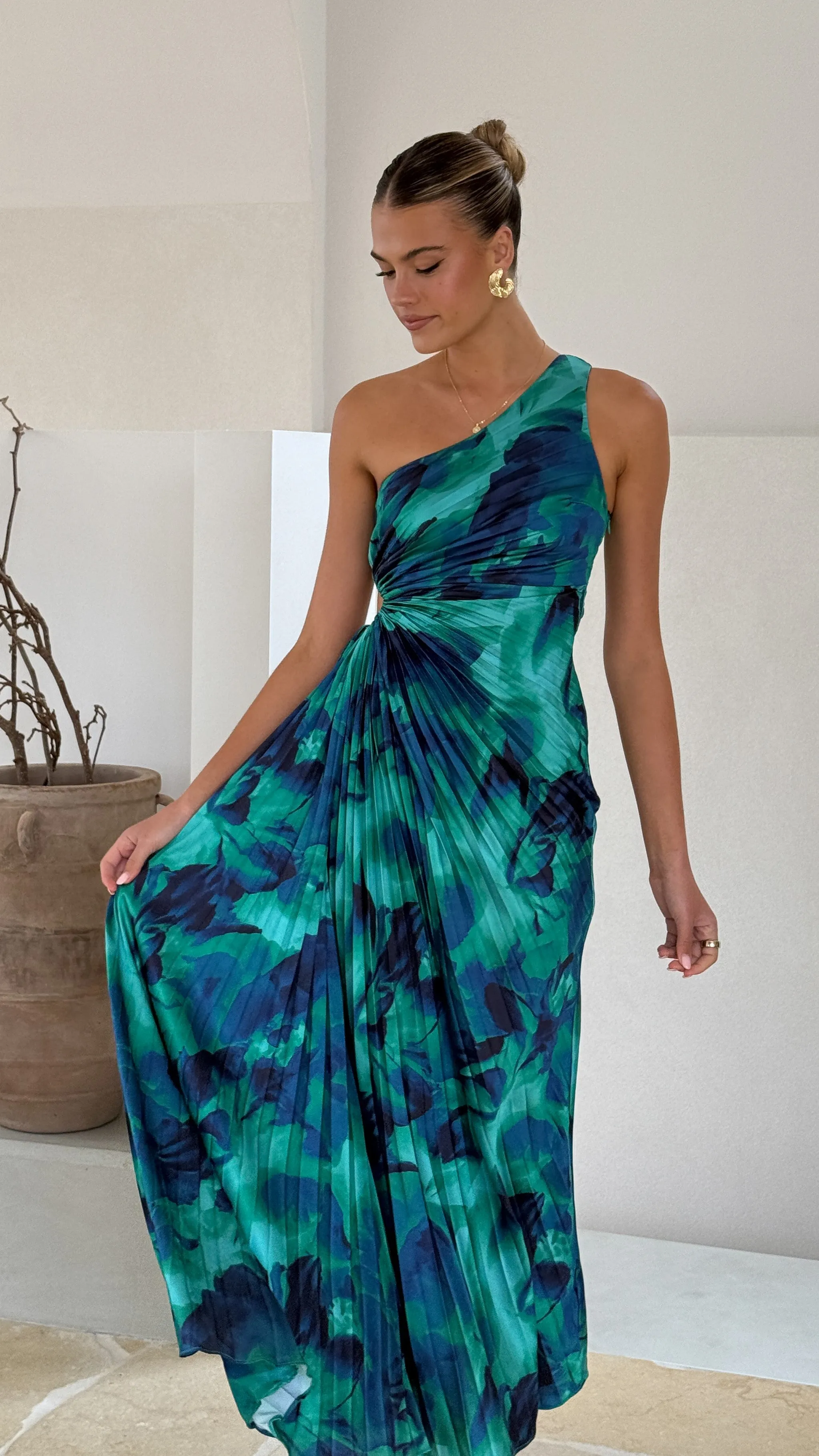 Laken Maxi Dress - Green Print Billy J