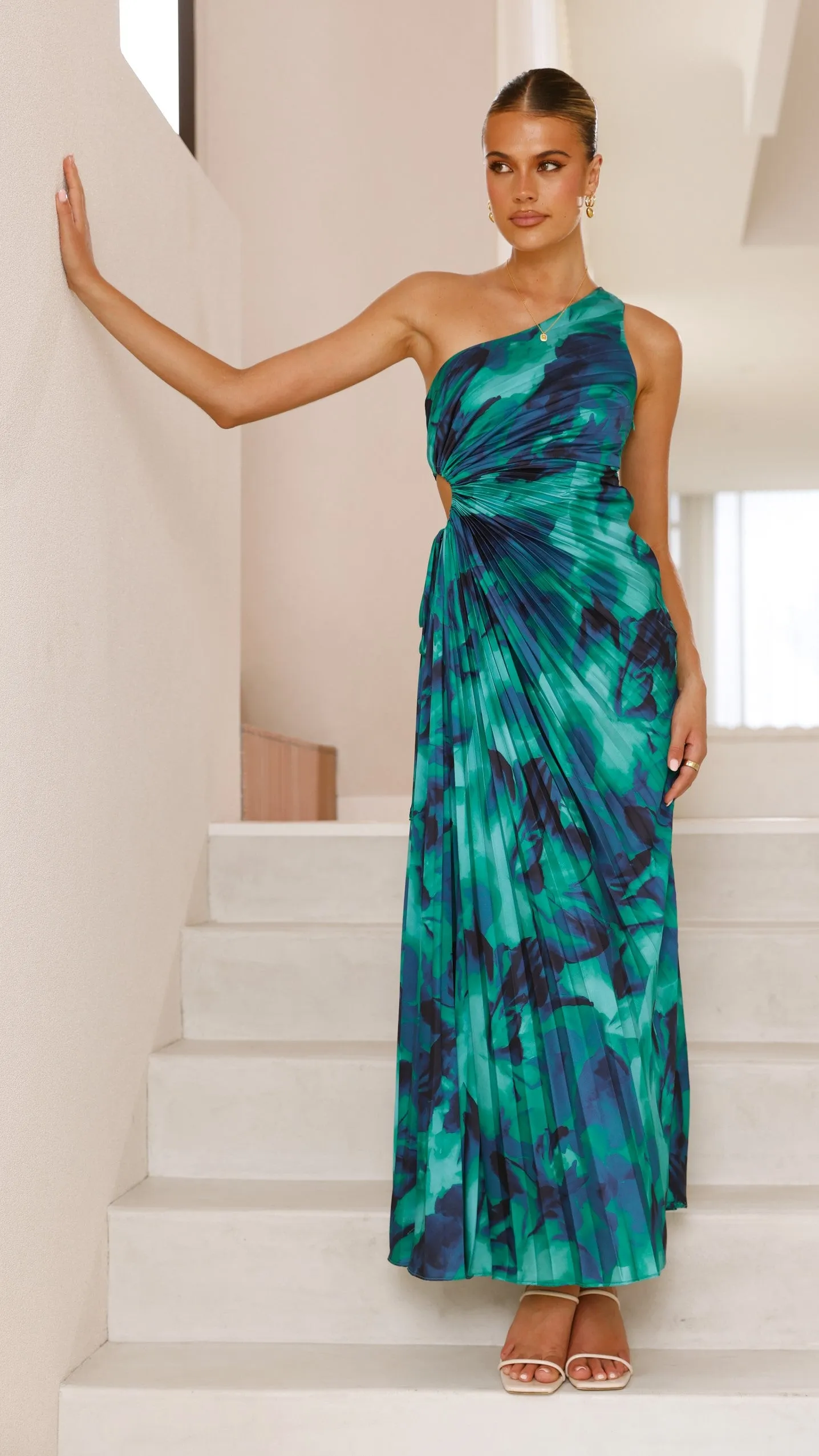 Laken Maxi Dress - Green Print Billy J