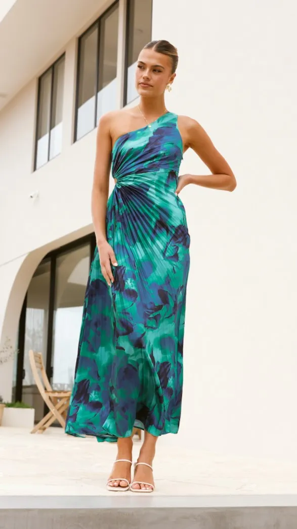 Laken Maxi Dress - Green Print Billy J
