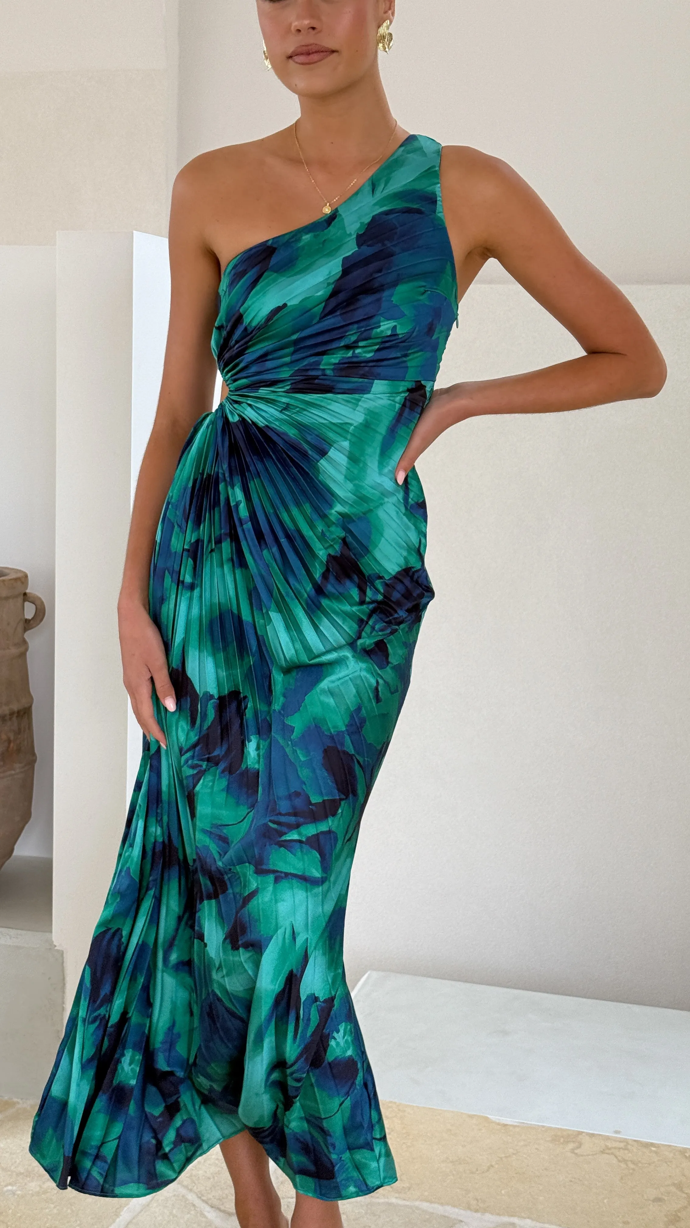 Laken Maxi Dress - Green Print Billy J