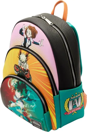 Loungefly My Hero Academia Triple Pocket Scene Mini Backpack (Multicolored)