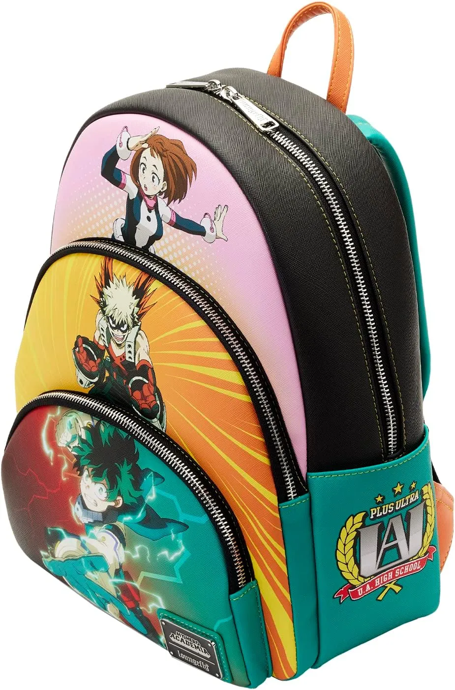 Loungefly My Hero Academia Triple Pocket Scene Mini Backpack (Multicolored)