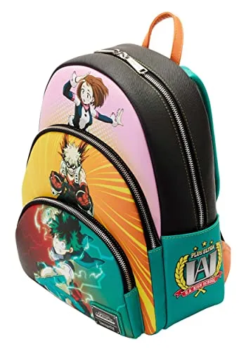 Loungefly My Hero Academia Triple Pocket Scene Mini Backpack (Multicolored)