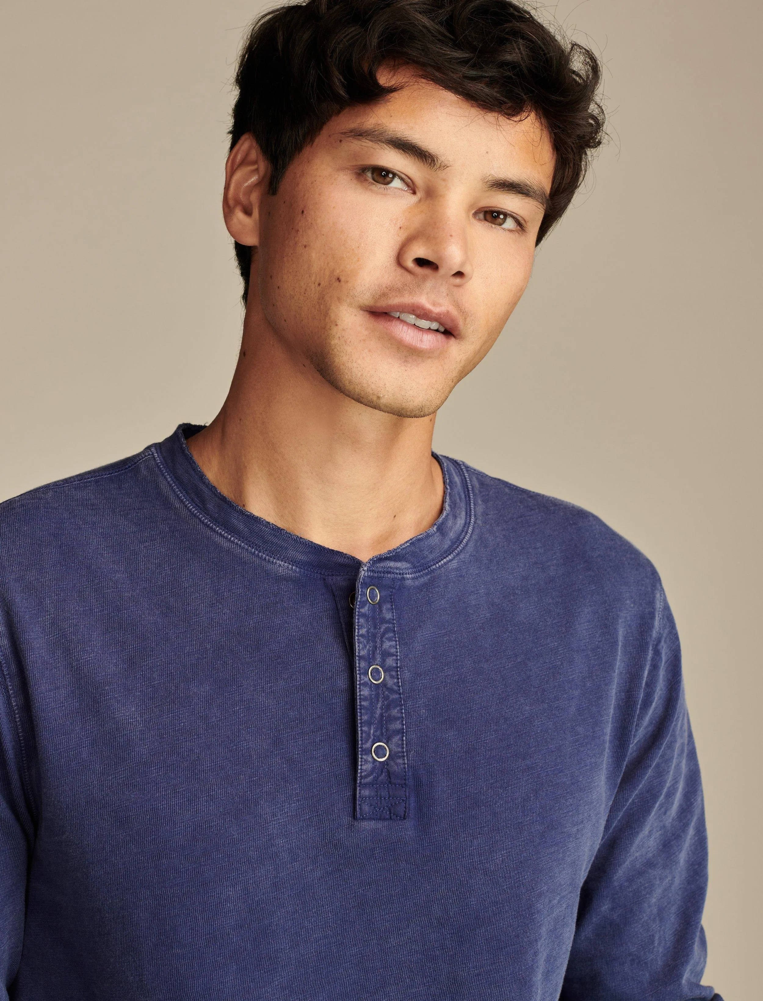 Lucky Brand Men's Weekend Slub Jersey Long Sleeve Henley