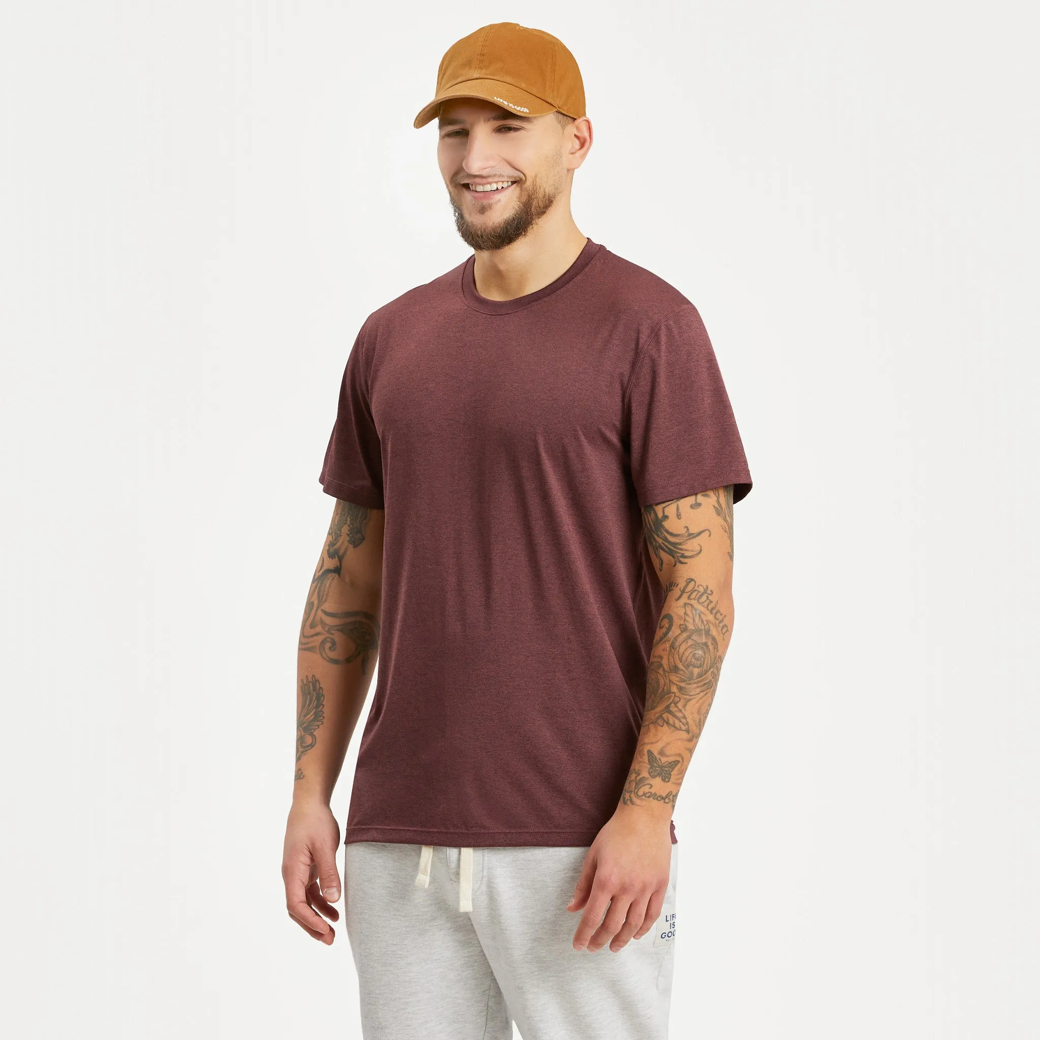 Men's Solid Active Tee LIFE IS GOOD