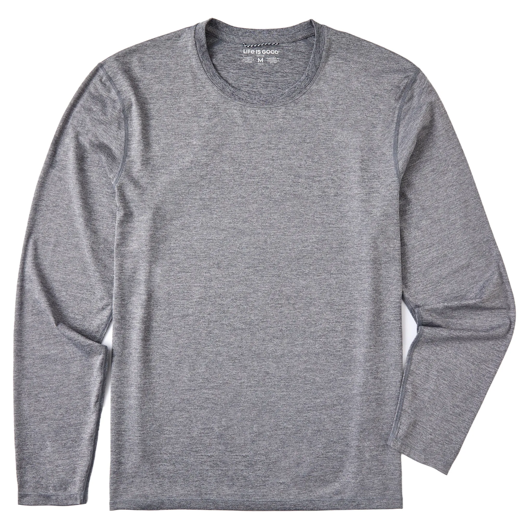 Men's Solid Long Sleeve Active Tee LIFE IS GOOD
