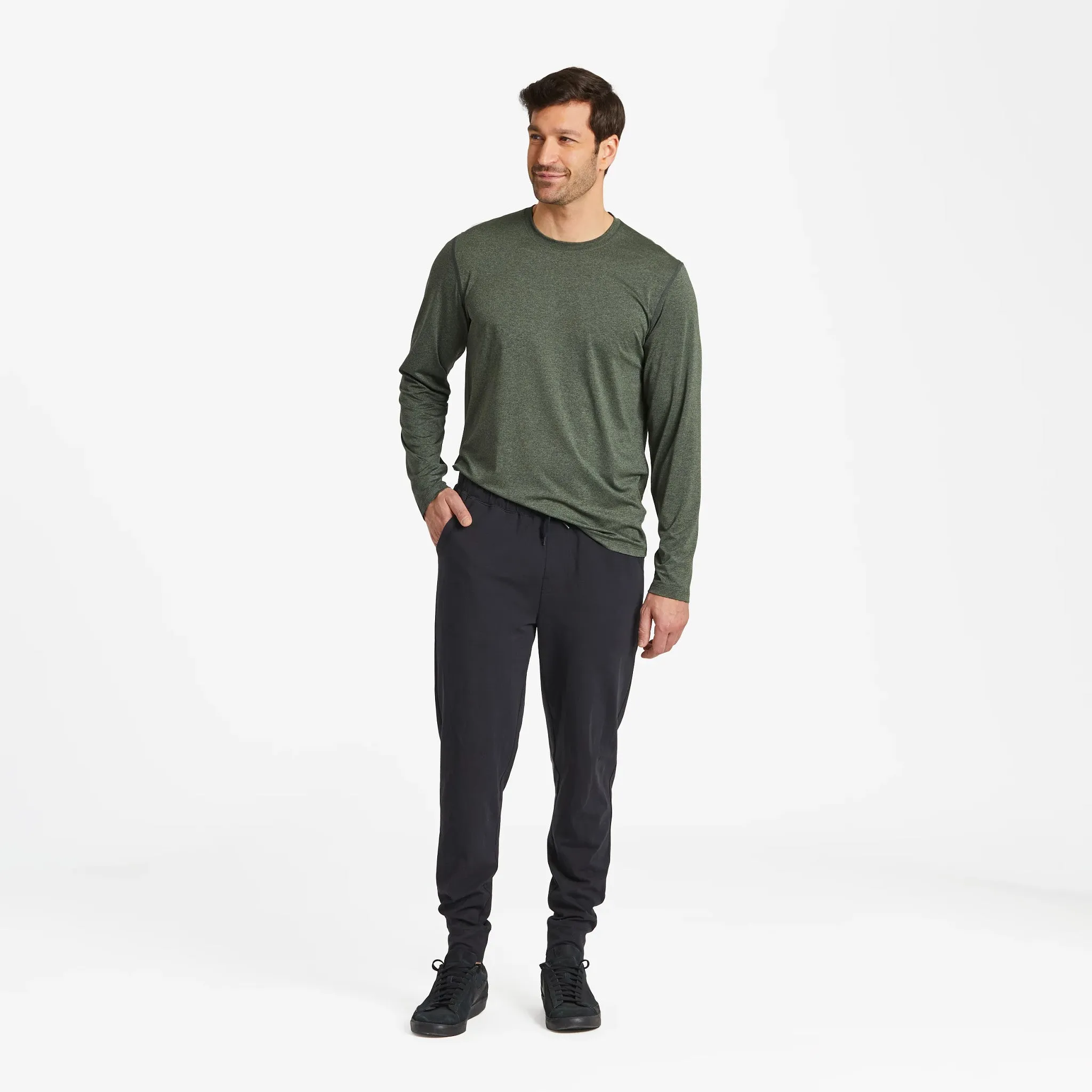 Men's Solid Long Sleeve Active Tee LIFE IS GOOD