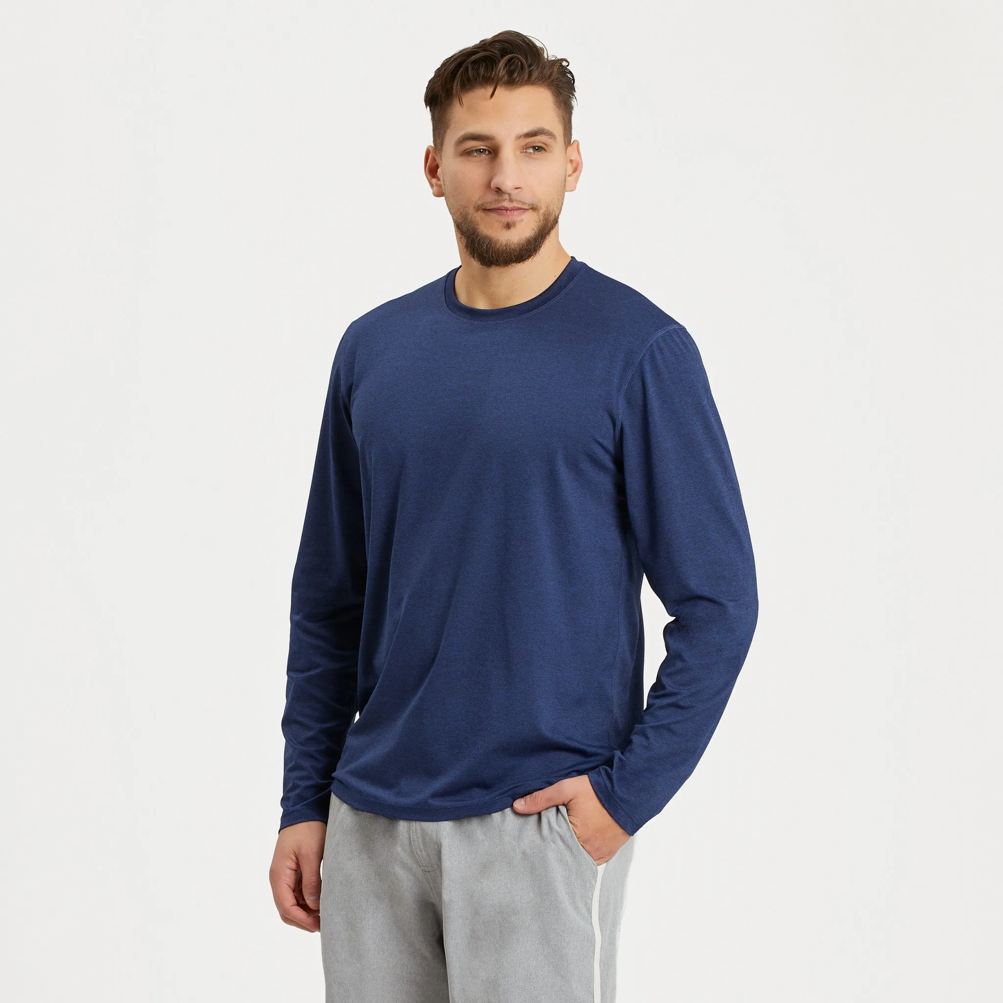 Men's Solid Long Sleeve Active Tee LIFE IS GOOD