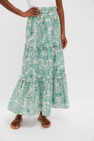 Misty Jade Blossom Prado Skirt