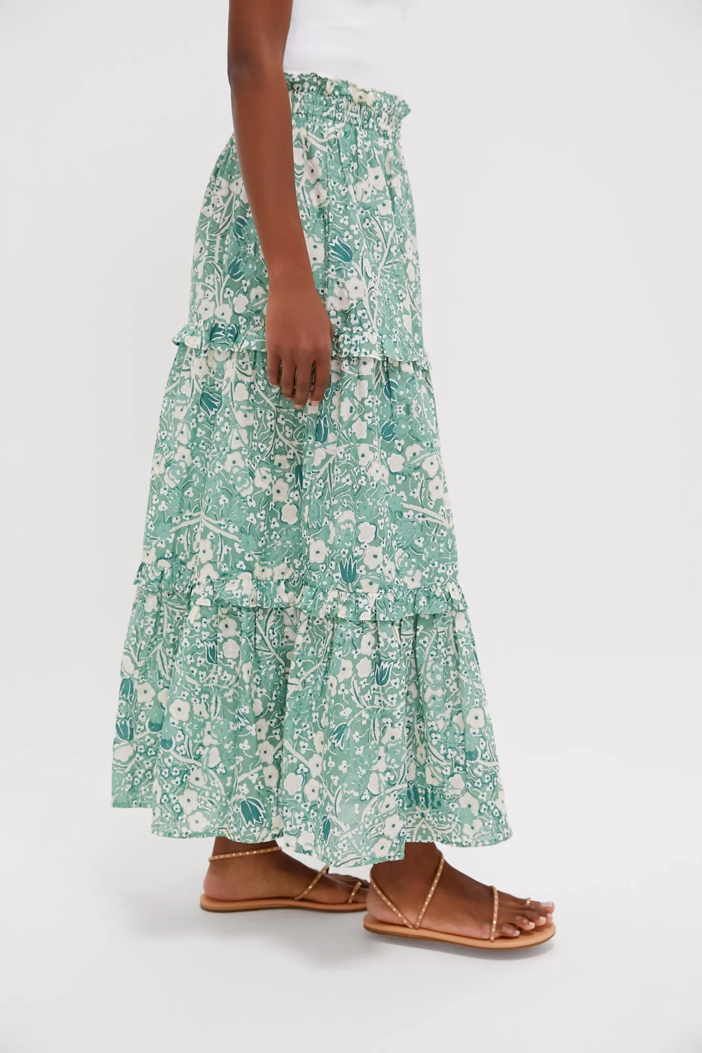 Misty Jade Blossom Prado Skirt