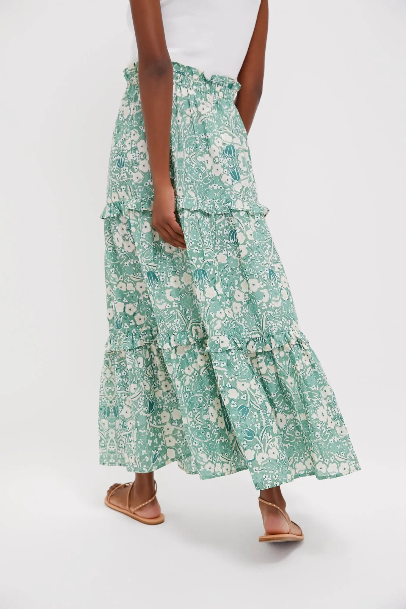 Misty Jade Blossom Prado Skirt