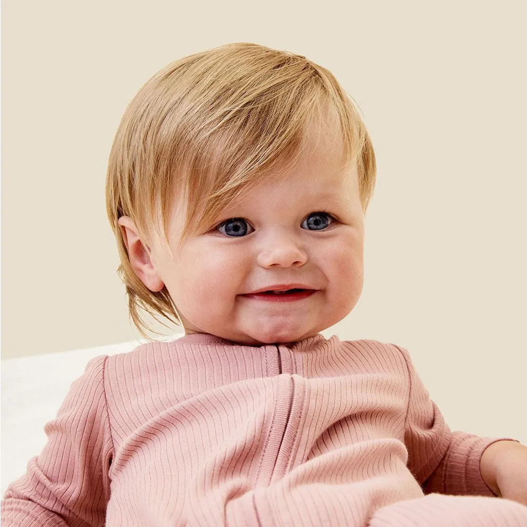 MORI Ribbed Two Way Zip-Up Sleepsuit - Rose