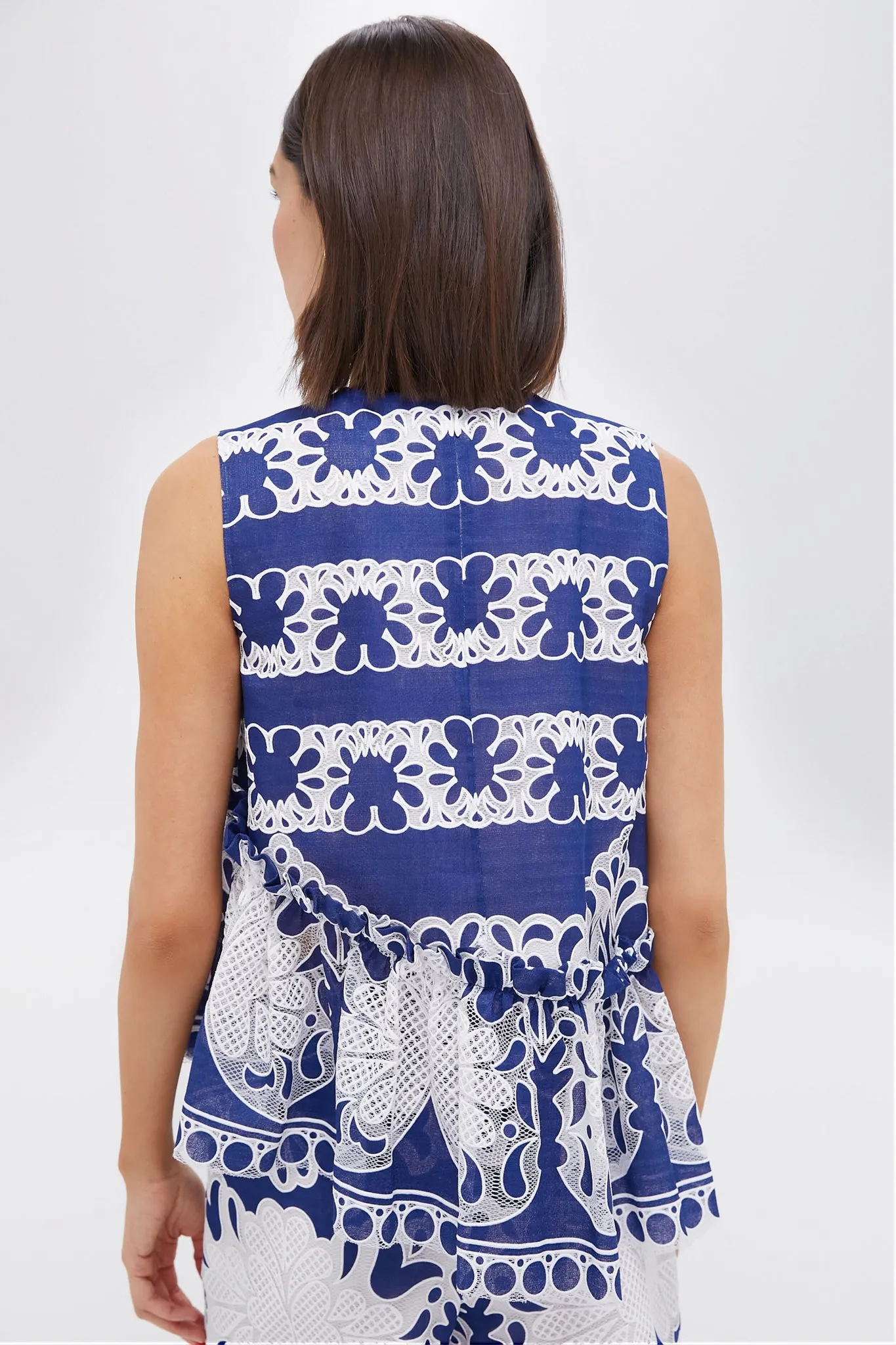 Navy Alora Lace Top