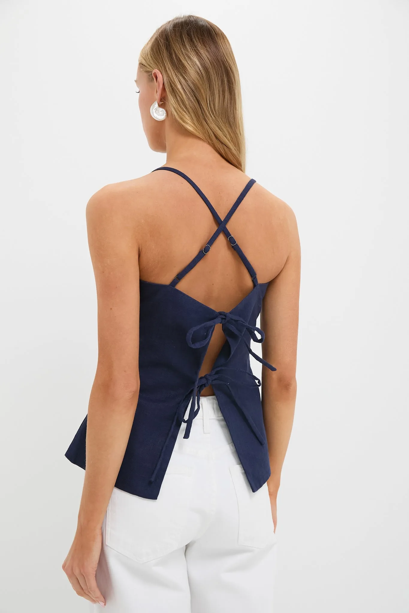 Navy Eline Apron Top